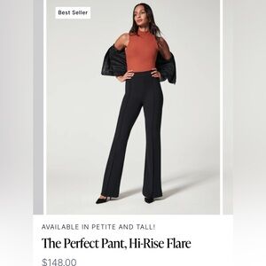 SPANX The Perfect Pant, Hi-Rise FlareClassic Black XS petite length NWOT